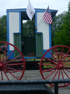 Mail wagon ready to roll in the 375th parade.